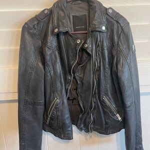 Mauritius Black Leather Moto Jacket